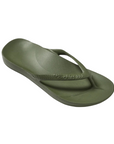 Green foam toe thong sandal.