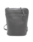 Gray Derek Alexander two sided crossbody handbag with soft leather finish and slim profile, great for travel and casual outings.