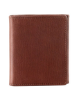 Thin brown leather wallet.