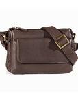 Derek Alexander crossbody leather bag in brown with top zip closure and adjustable strap, ideal for women seeking a stylish organizer handbag.