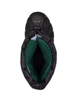 Top view of Children's Sorel Flurry Winter Boots showing green fleece lining and wide opening for easy on and off access.