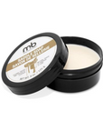 Moneysworth & Best Saddle Soap in open black container, premium leather cleaner for removing dirt and oil from shoes and leather goods.