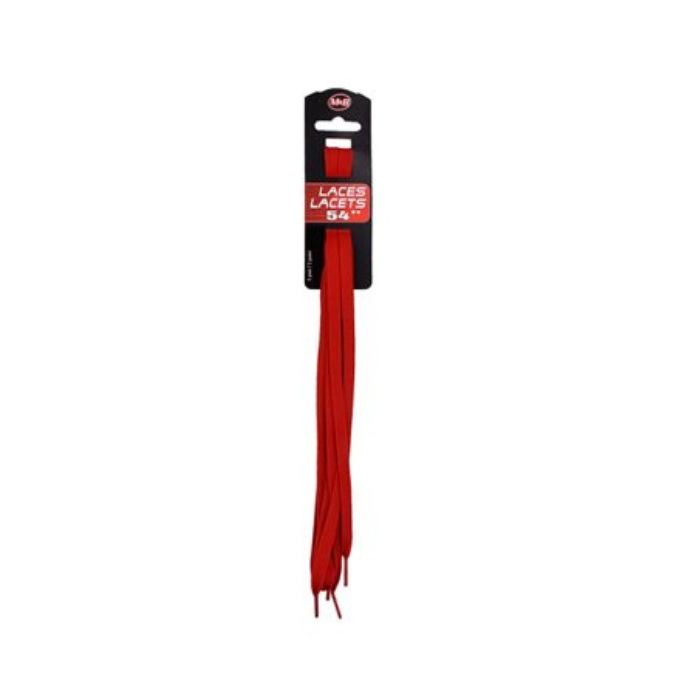 Moneysworth & Best Flat Sports Laces in red, 54-inch sport shoe laces.