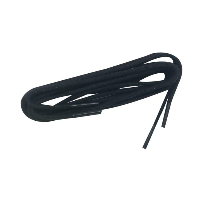 Pile of two black waxed shoe laces.