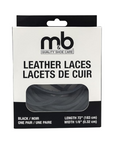 Black Moneysworth & Best Leather Shoe Laces, 72 inches long and 1/8 inch wide, crafted in Canada for strength and long-lasting use.