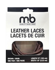 Moneysworth & Best Leather Shoe Laces in brown, 72-inch length and 1/8-inch width, ideal for rugged durability in footwear and crafts.