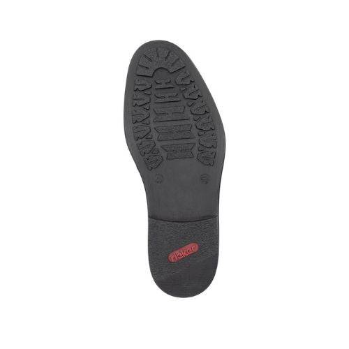 Outsole of the black Rieker L7620 Baroque Dress Shoe for men, featuring a flexible, anti-slip rubber sole for all-day comfort.