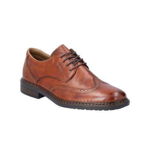 Men's Rieker L7620 Baroque Dress Shoe in brown with wingtip brogue accents, offering a stylish and lightweight formal option.