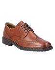 Men's Rieker L7620 Baroque Dress Shoe in brown with wingtip brogue accents, offering a stylish and lightweight formal option.