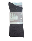 Men's McGregor Non-Elastic Cotton Socks in dark grey, solid crew socks with soft cotton and non-binding top for daily support and ease.
