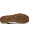 Brown rubber outsole with tread and Clarks logo.
