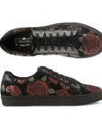 Top and side view of Ander Rose lace-up sneaker. L'Artiste logo is printed on the insole.