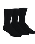 Men's Mcgregor Cotton Crew Sock - 3 Pack in solid black, featuring cushioned comfort and reinforced heel and toe for long-lasting wear.