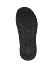 Black sole of a shoe with Rieker logo stamped on heel.