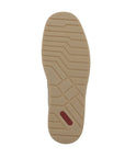 Outsole view of Men's Rieker 18266 Loafer showing textured rubber sole with Rieker branding for grip and durability.
