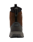 Rear view of Men's Sorel Scout 87 XT Waterproof Winter Boot showing heel support, pull tab, and durable suede and rubber construction.