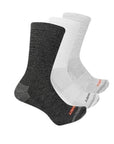 Three socks, a grey, light grey and white one with Merrell logo on toe.