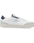 Moea Gen3 Mushroom Vegan Sneakers for women in white with navy accents, featuring eco-friendly mushroom leather and durable lace-up design.