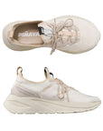 Moea Gen6 Pineapple Laced Sneakers in cream color, featuring eco-friendly pineapple bio-materials, cotton laces, and bamboo lining.