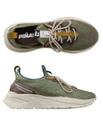 Moea Gen6 Pineapple Laced Sneakers in olive green with eco-friendly pineapple fiber upper, cotton laces, and bamboo lining for women.