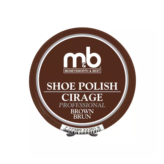 Brown tin for brown shoe polish.