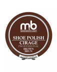 Brown tin for brown shoe polish.