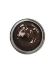 Brown shoe cream polish in clear jar