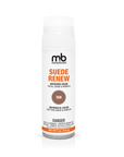 Moneysworth & Best Suede Renew Spray in tan, a shoe care product that restores moisture and color to suede and nubuck surfaces.