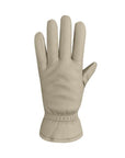 An Auclair beige leather glove with elastic cuff.