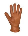 An Auclair cognac leather glove with elastic cuff.