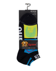 Packaged black socks with the Hot Space Album cover featuring Queen band members silhouettes in multiple colours