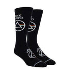 Pink Flyod socks in black with band logo and name on calf and toe