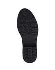 Black light treaded outsole with green Remonte logo stamped on heel.