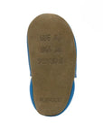 Bottom view of Robeez Octopus Soft Sole Shoes showing suede sole with 'Hug Me Like An Octopus' text for added grip and comfort.
