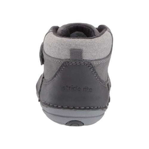 Back view of Stride Rite Felix Soft Motion Bootie showing brand logo and cushioned ankle support for toddlers.
