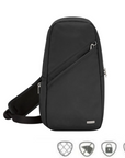 Travelon Anti-Theft Classic Sling Bag in black with secure zippers, compact design, and anti-theft features for travel and daily use.