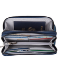 RFID Blocking Double Zip Clutch Wallet