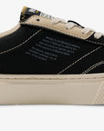 Side profile of MOEA Gen4 Banana Sneakers displaying text about sustainable, bio-based materials and ethical production in Portugal.