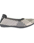 Women's Bernie Mev Catwalk Ballet Flat in black and white checkered pattern with flexible sole and vegan woven upper.