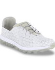 Women's Bernie Mev Victoria Gummies Sneaker in light grey with handwoven elastic upper and cushioned sole, ideal for flexible comfort.