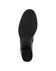 Bottom sole view of Blondo Avery heeled dress boot for women, highlighting non-slip tread for added traction and comfort.