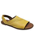 Yellow Bueno Hayden Sandal for women with genuine leather upper and brown cushioned footbed, perfect for warm weather.