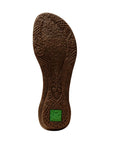 Textured brown rubber outsole with green El Naturalista logo at the heel.