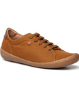 Brown leather sneaker with brown outsole.
