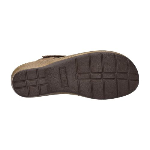 Dark brown textured rubber outsole.