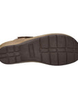 Dark brown textured rubber outsole.