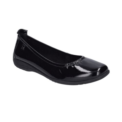 Glossy black patent women's Josef Seibel Fenja 01 flat.