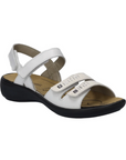 Josef Seibel Ibiza 86 Sandal in white with premium leather, adjustable straps, and a lightly padded removable footbed.
