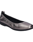 Josef Seibel Fenja 01 Flat for women in metallic finish, offering a stylish and comfortable leather flat for casual or dressy occasions.