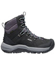 Side view of Revel IV Mid Boot. Features a pull tab on the tongue and at the heel. Small silver badge with KEEN logo is visible on the side.
